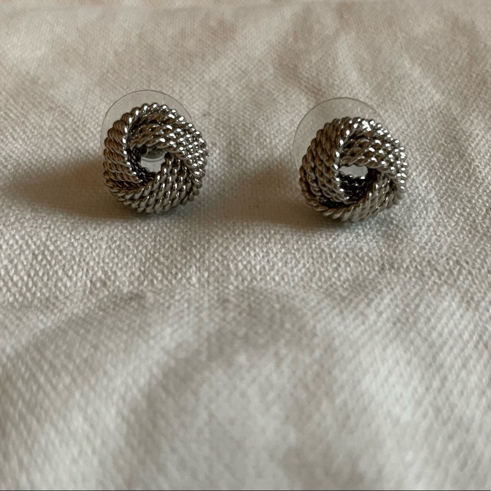 Sterling Silver Twisted Knot Earrings